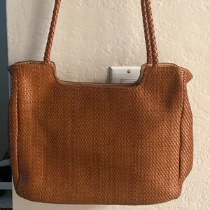 Elegant Brown Woven Handbag